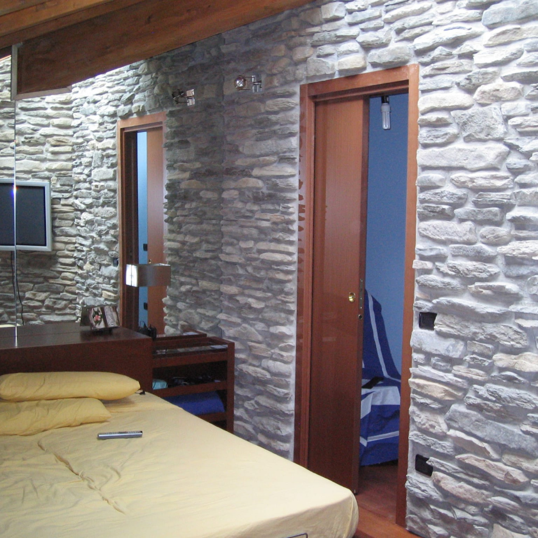 parete in muratura arredo