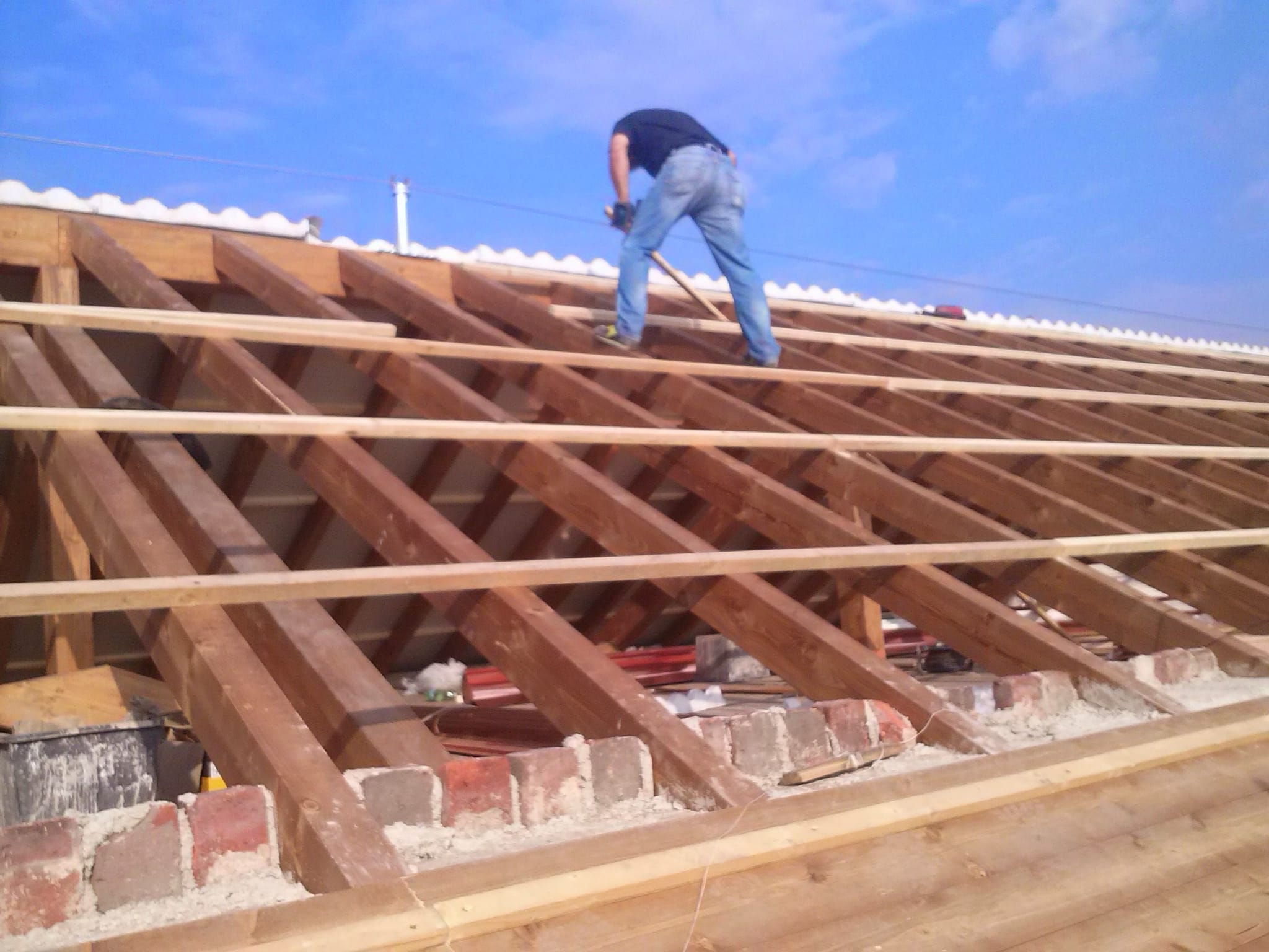 Travi di legno tetto